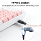 Drop Ship 4.6ft Coiled RGB Light-Emitting Type C USB Cable for Mechanical Gaming Keyboard, GX16 Aviator Connector Luminous Cord